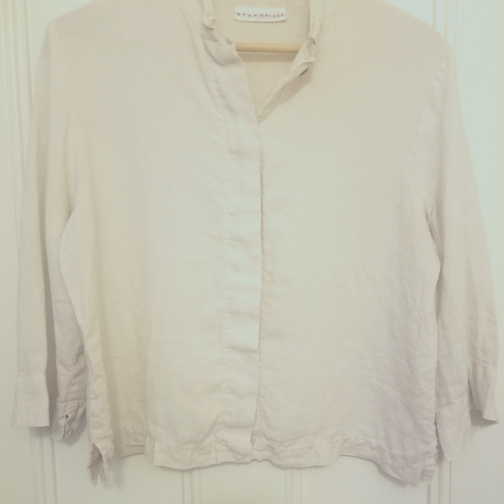 Bryn Walker Boxy 100% Linen Cropped Length Top